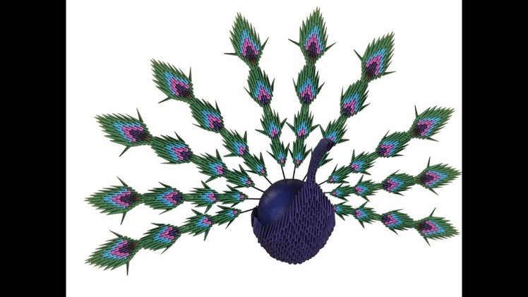 3D Origami Peacock Tutorial