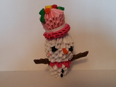 Bonhomme de neige, snowman origami 3d