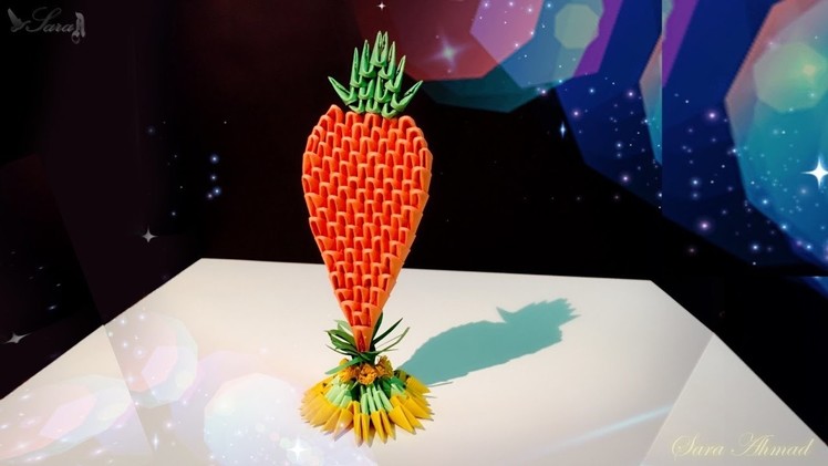 How to make 3d origami Carrot
