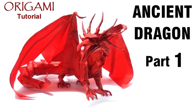 Origami Ancient Dragon Tutorial (Satoshi Kamiya) - Part 1折り紙 ドラゴン оригами учебник Древний дракон