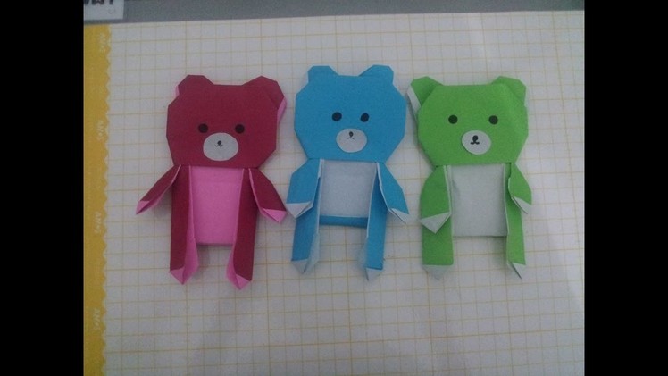 Origami bear paper- Beautiful bear -makeing a bear - How to make paper bear-ធ្វើខ្លាឃ្មំ