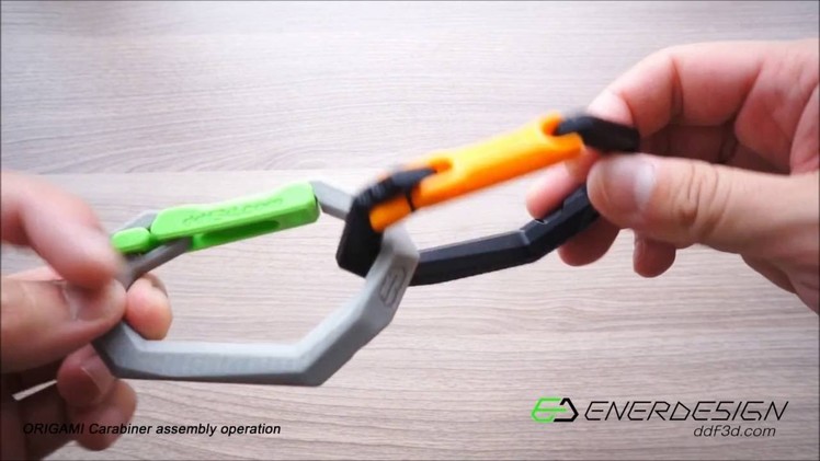 ORIGAMI Carabiner assembly operation by ddf3d.com