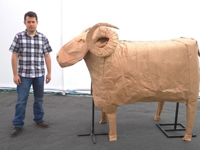 Origami Giant Sheep -  process  (Victoria Serova) Oveja gigante 折り紙 羊 оригами учебник овец гигант