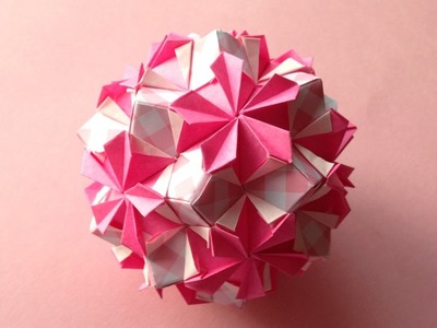 Origami Kusudama flower Periwinkle 30units instructions折り紙のくす玉 花 ニチニチソウ 折り方