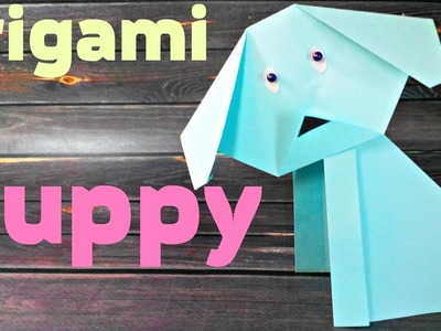 Origami puppy dog  animals easy tutorial 3d instructions.Origami diagrams for children,for beginners