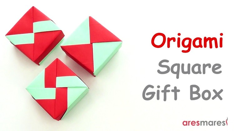 Origami Square Gift Box (3 lid variations) (easy - modular)