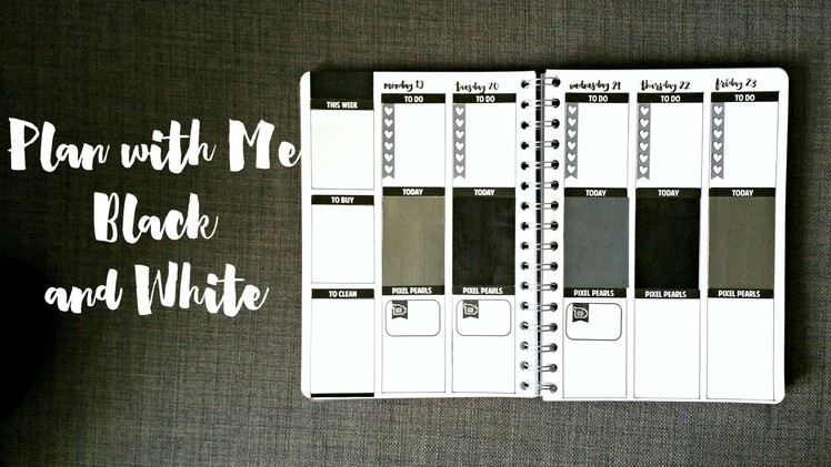 Plan with Me. Personal Planner. Black and White