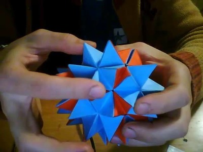 Transforming Origami spike ball "Revealed Flower" or "Pop Up Star"