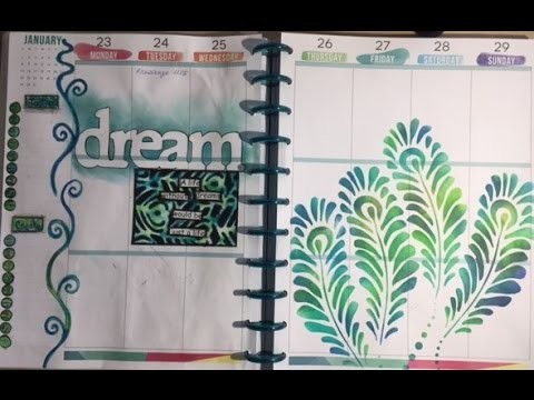 Dylusions Paints, Distress Ink and Stencils- Happy Planner Meets Mixed Media: HPMMM#5