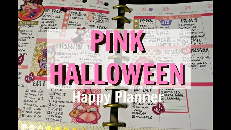 Pink Halloween in my Happy Planner