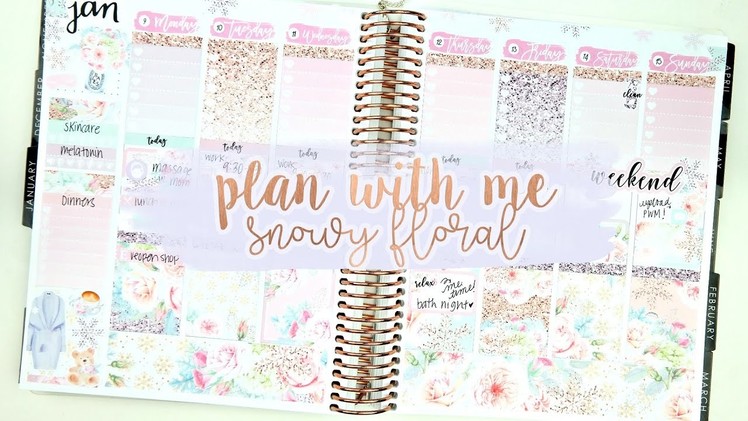 Plan with Me: Snowy Floral ft. The Sweet Planner!
