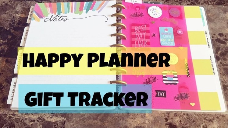 Planner Gift Tracker. Happy Planner