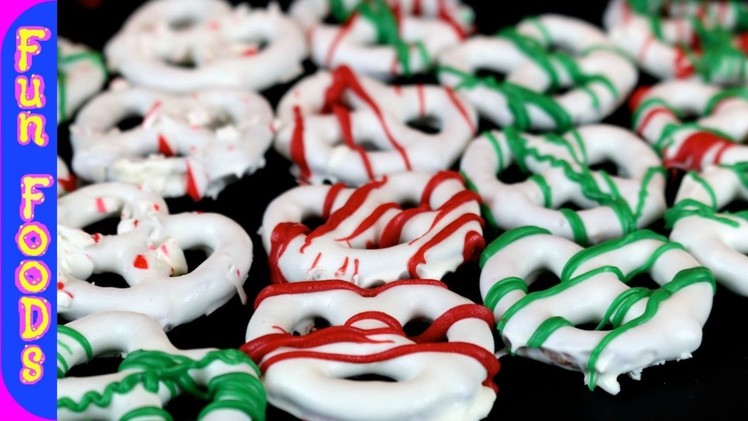 Chocolate Covered Christmas Pretzels | Christmas Recipes by FunFoodsYT