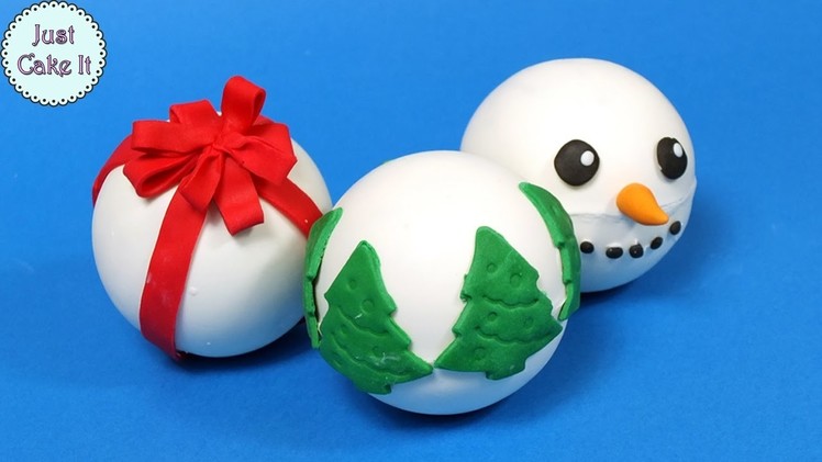 Christmas chocolate balls with candies inside!