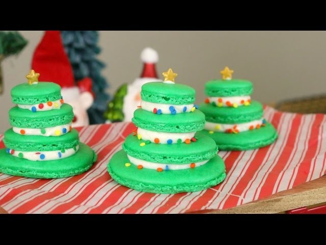 Christmas Tree French Macarons | 12 Days of XMAS Baking! | sweetco0kiepie