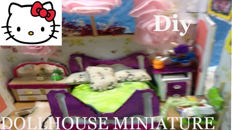 DIY DollHouse Cute Miniature Kit. Bedroom