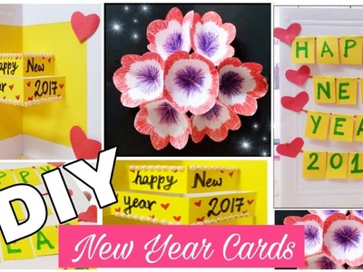 DIY - Easy New Year Cards 2017 , 3 Creative Pop up Cards.