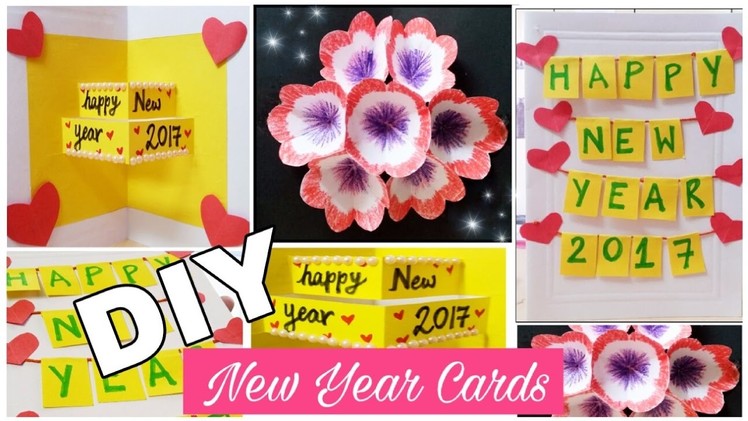 DIY - Easy New Year Cards 2017 , 3 Creative Pop up Cards.