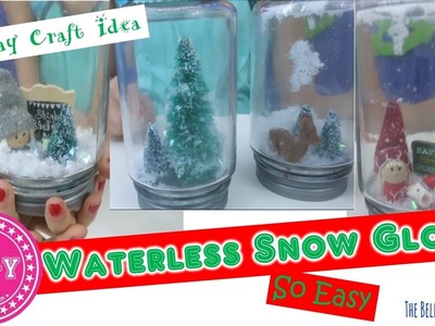 DIY Waterless Snow Globes Christmas Craft. Step by Step. So Easy Craft for Kids