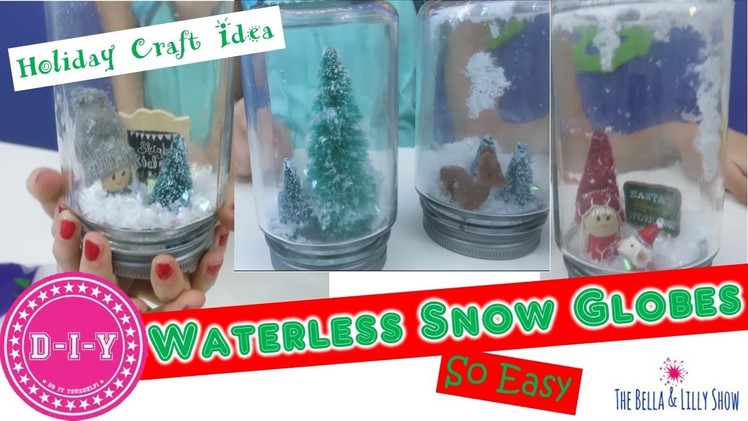 DIY Waterless Snow Globes Christmas Craft. Step by Step. So Easy Craft for Kids