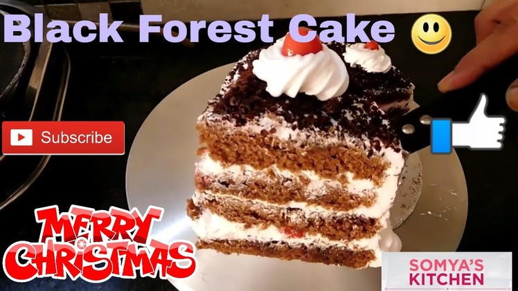 (ENGLISH) BLACKFOREST CAKE FOR BEGINNERS CHRISTMAS RECIPE BY SOMYA'S KITCHEN