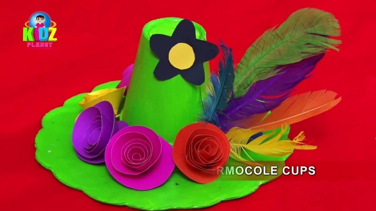 Hawaiian Hat With Thermocole Cups | Arts & Craft | How to Make Hat