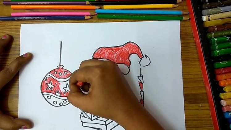 How to Draw Christmas Present, Merry Christmas drawing for kids, Christmas kids drawing