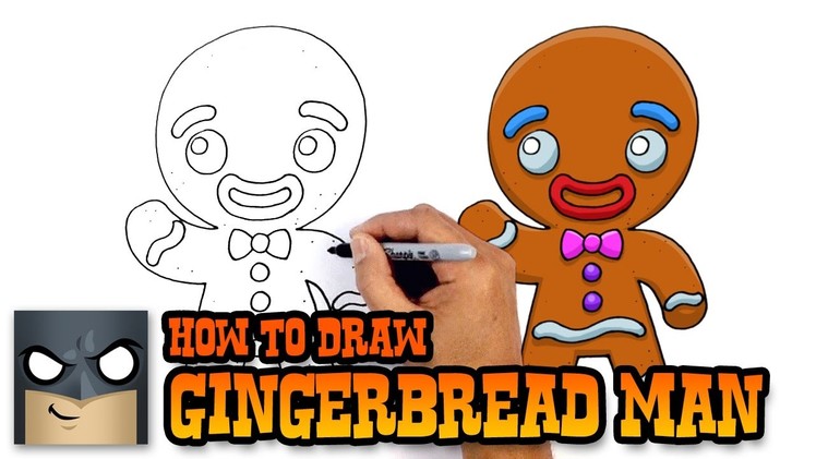 How to Draw Gingerbread Man | Christmas Drawing Lesson