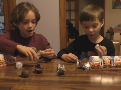 KIDS OPENING KINDER EGGS!  Christmas Edition, Monsters INC and more!!!