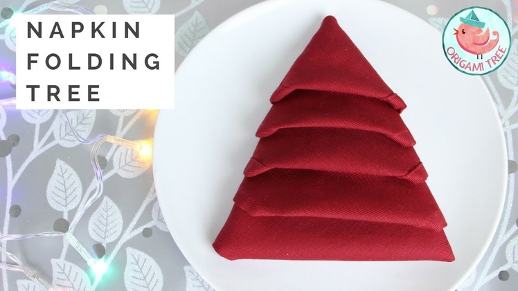 Napkin Folding Tutorial - Christmas Tree Napkin Fold - EASY Folding for Dinner Tables @OrigamiTree