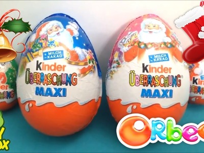 XMAS Big Surprise Eggs Maxi Kinderjoy Orbeez DIY learn colors Christmas