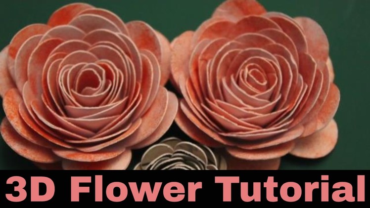 3d Flower Tutorial - How to make 3d roses from card - spiral image