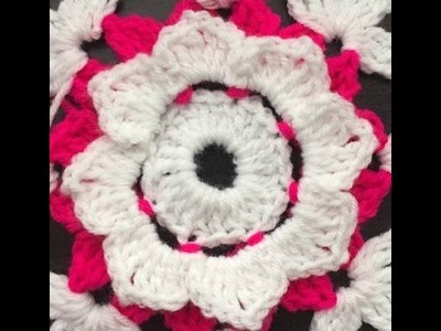 Beautiful crochet 3d flower, door hanging flower, scarf flower - English tutorial