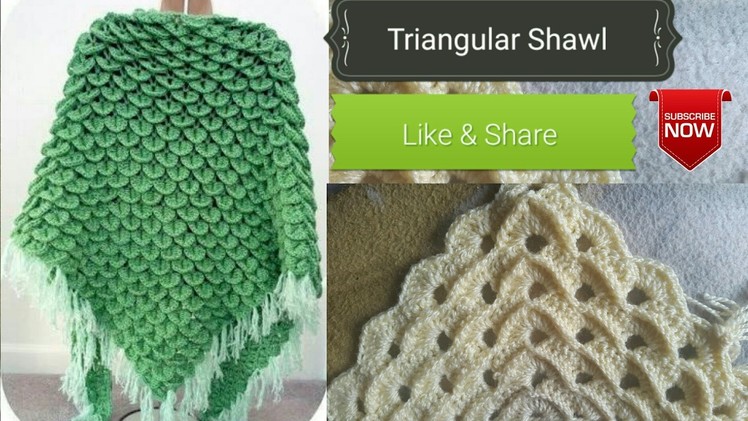 Crochet  Design #01# (HINDI) - How to Crochet triangle shawl !! (Poncho)