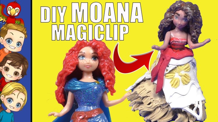 DIY Custom MOANA Disney Princess Magiclip Doll Tutorial, How To Make Disney's Magiclip MOANA Boneca