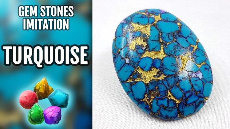 DIY How to make Realistic Natural Turquoise Stone. Stone imitation technique. VIDEO Tutorial!