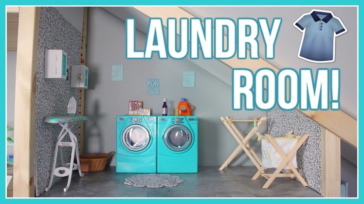 DIY LAUNDRY ROOM! | How to Make an American Girl Doll Laundry Room | #DeckOutTheDollhouse Ep. 2
