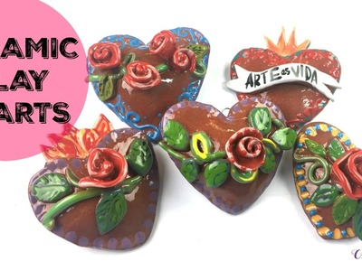 DIY Sacred Hearts w. Roses || Fired Ceramics