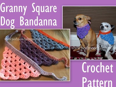 Granny Square Dog Bandanna Crochet Pattern