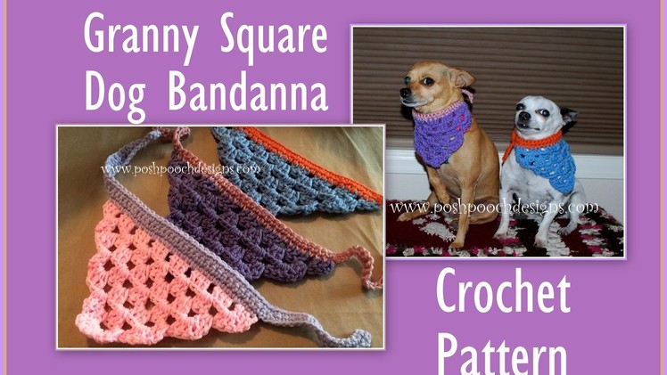 Granny Square Dog Bandanna Crochet Pattern