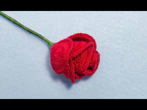 How to Crochet A Long Stem Rose