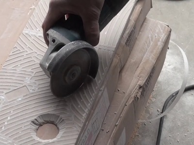 How to cut a hole in tile with an angle grinder.
