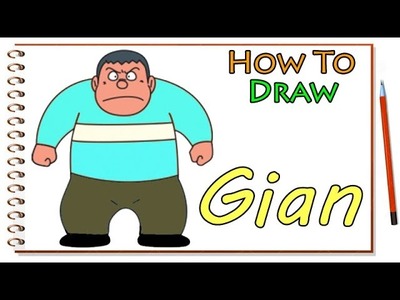 How to Draw Gian Doraemon - Doraemon Drawing Gian