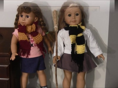 How to Knit a Doll Scarf for American Girl Doll (Harry Potter Scarf)