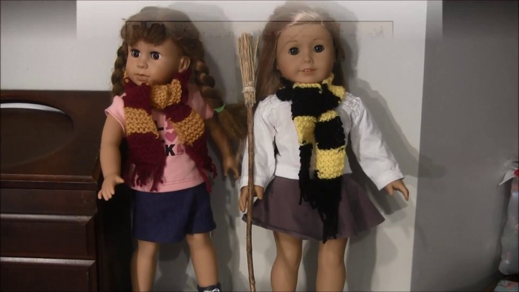 How to Knit a Doll Scarf for American Girl Doll (Harry Potter Scarf)