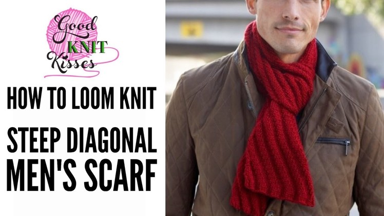 How to LOOM Knit Steep Diagonal Scarf featuring Bernat Softee Chunky