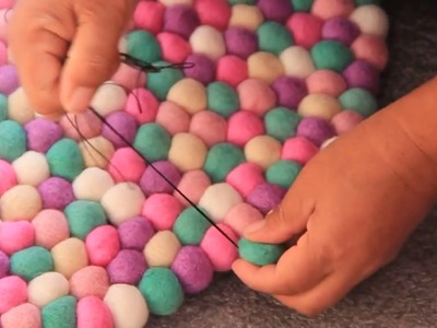 How to make mint felt ball rug.