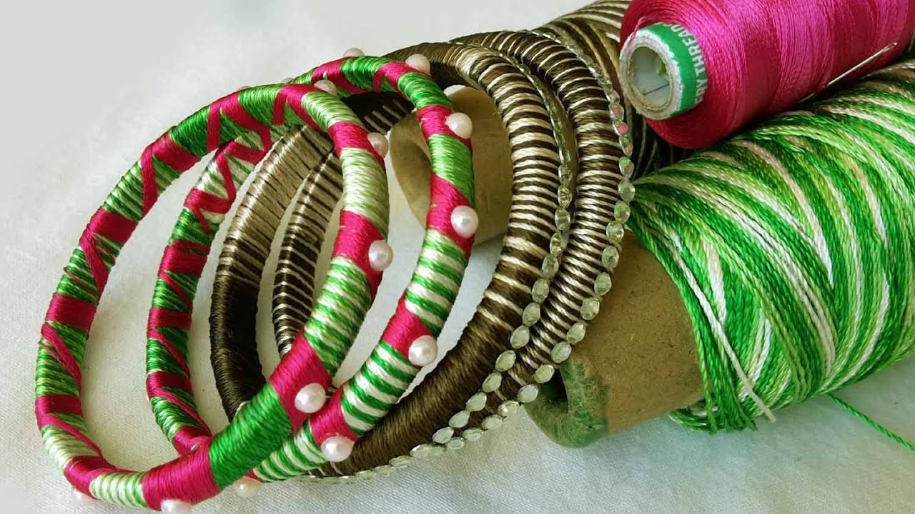How to make old bangles into new navara thread bangles #silk thread bangles