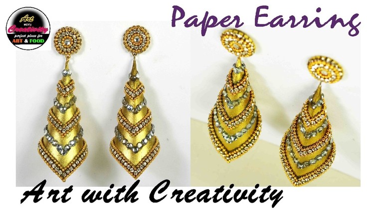 How to make Paper Earrings | made out of paper | Art with Creativity 143