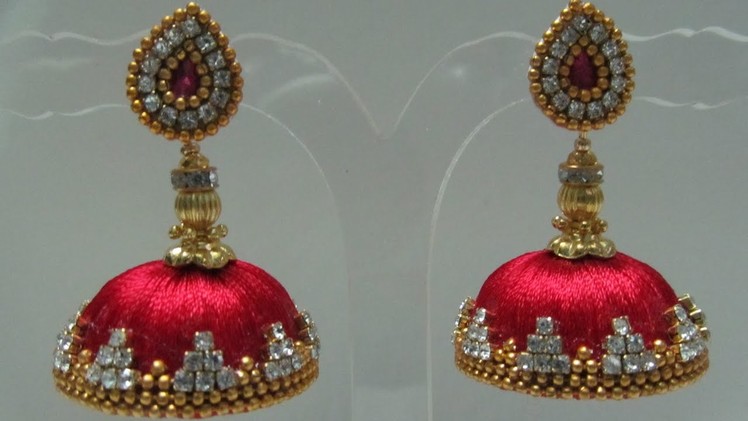 How to make Silk Thread party wear Jhumkas